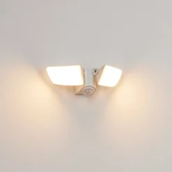 Applique Murale D'Exterieurcarnetin Led Blanc, 2 Lumieres, Detecteur De Mouvement