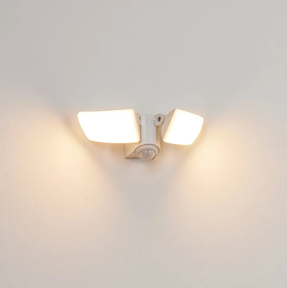 Applique Murale D'Exterieurcarnetin Led Blanc, 2 Lumieres, Detecteur De Mouvement