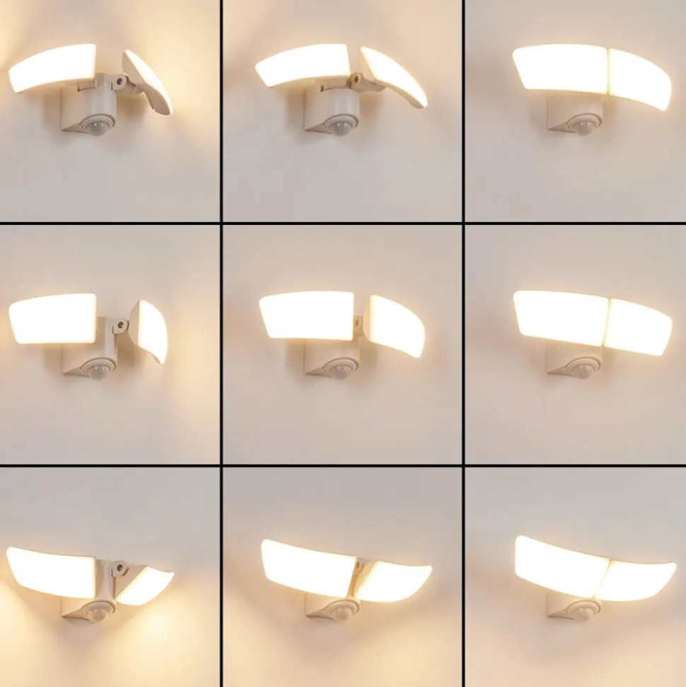 Applique Murale D'Exterieurcarnetin Led Blanc, 2 Lumieres, Detecteur De Mouvement