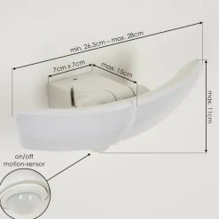Applique Murale D'Exterieurcarnetin Led Blanc, 2 Lumieres, Detecteur De Mouvement