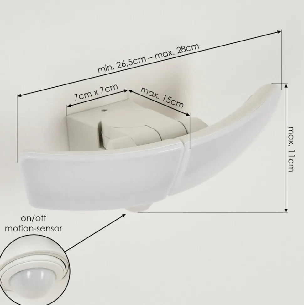 Applique Murale D'Exterieurcarnetin Led Blanc, 2 Lumieres, Detecteur De Mouvement