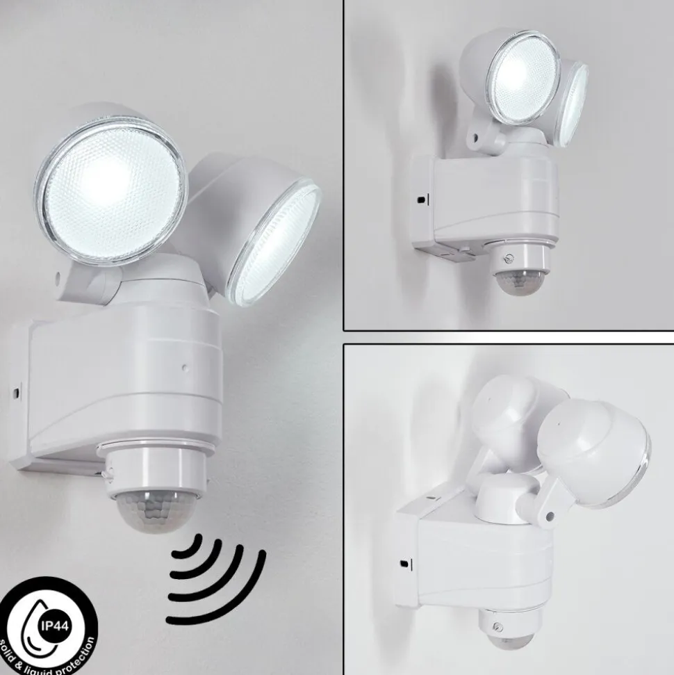 Applique Murale D'Exterieur Anyarhwi Led Blanc, 2 Lumieres, Detecteur De Mouvement
