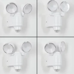 Applique Murale D'Exterieur Anyarhwi Led Blanc, 2 Lumieres, Detecteur De Mouvement