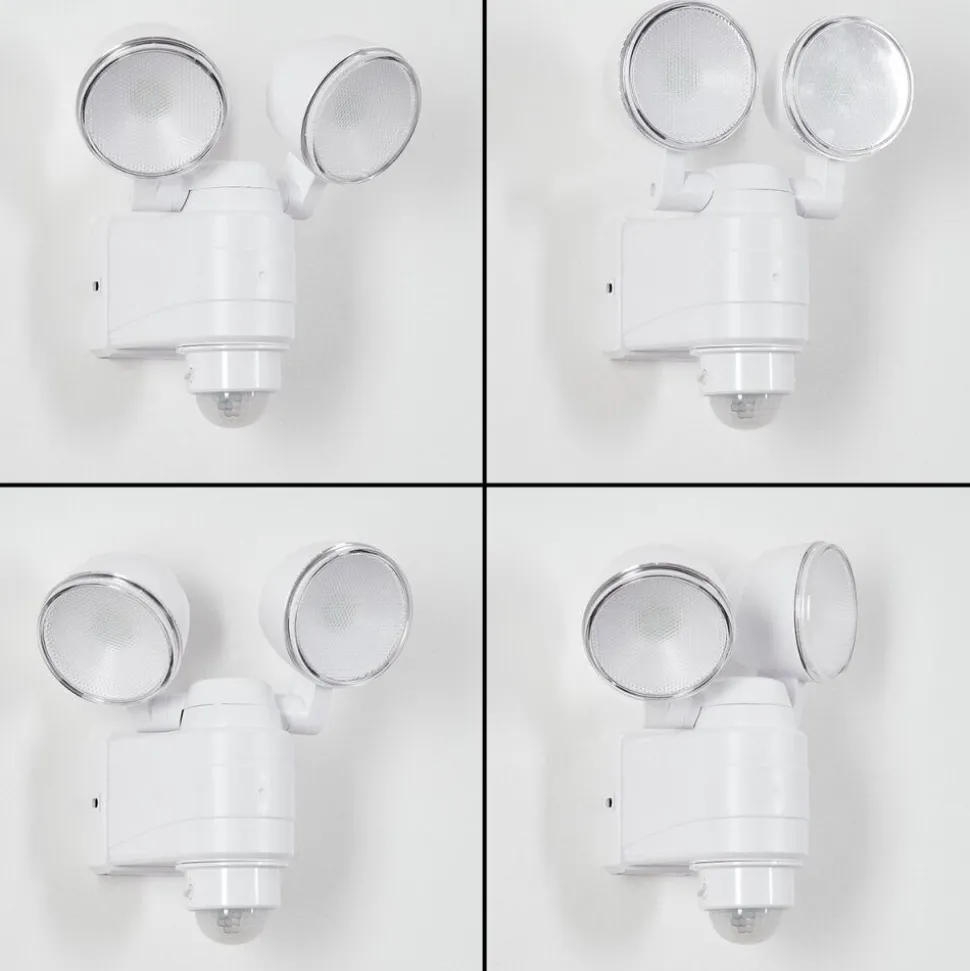 Applique Murale D'Exterieur Anyarhwi Led Blanc, 2 Lumieres, Detecteur De Mouvement