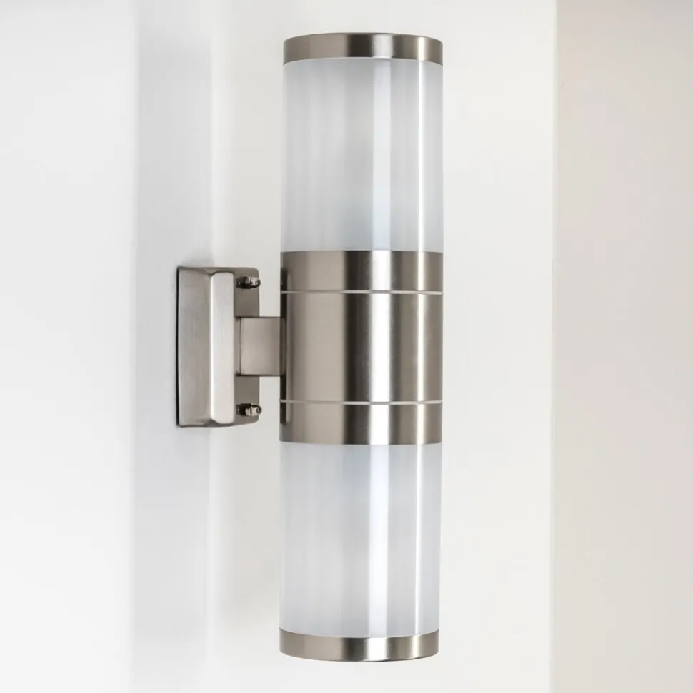 Applique Murale D'Exterieur Tolsona Acier Inoxydable, 2 Lumieres