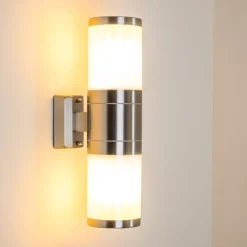 Applique Murale D'Exterieur Tolsona Acier Inoxydable, 2 Lumieres
