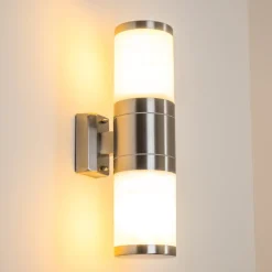 Applique Murale D'Exterieur Tolsona Acier Inoxydable, 2 Lumieres