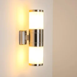 Applique Murale D'Exterieur Tolsona Acier Inoxydable, 2 Lumieres