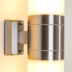 Applique Murale D'Exterieur Tolsona Acier Inoxydable, 2 Lumieres