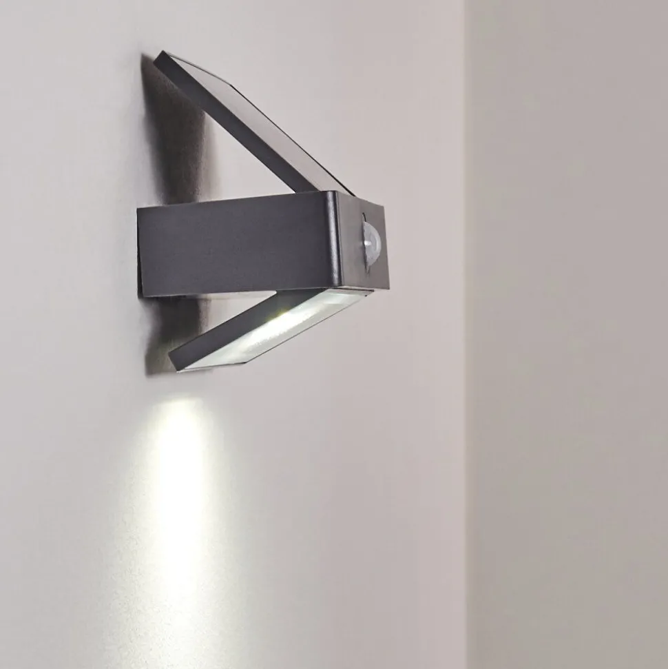 Applique Murale D'Exterieur Wiborg Led Anthracite, 1 Lumiere, Detecteur De Mouvement