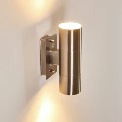 Applique Murale D'Exterieur Malaga Acier Inoxydable, 2 Lumieres