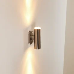 Applique Murale D'Exterieur Malaga Acier Inoxydable, 2 Lumieres