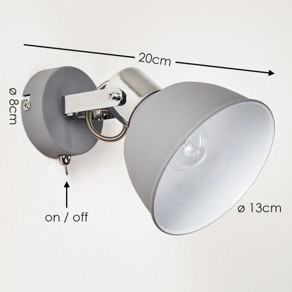 Applique Murale Dompierre Gris, Blanc, 1 Lumiere
