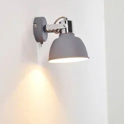 Applique Murale Dompierre Gris, Blanc, 1 Lumiere