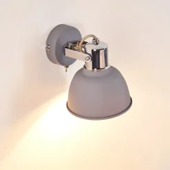 Applique Murale Dompierre Gris, Blanc, 1 Lumiere