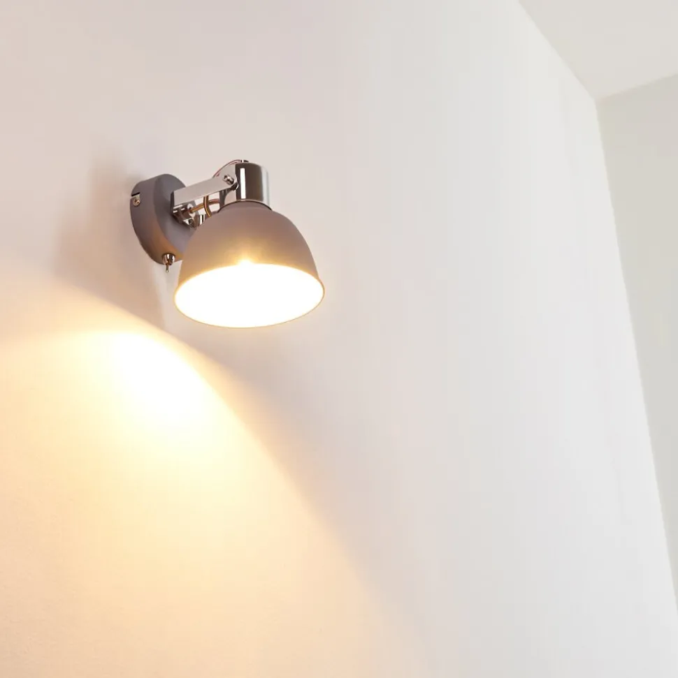 Applique Murale Dompierre Gris, Blanc, 1 Lumiere