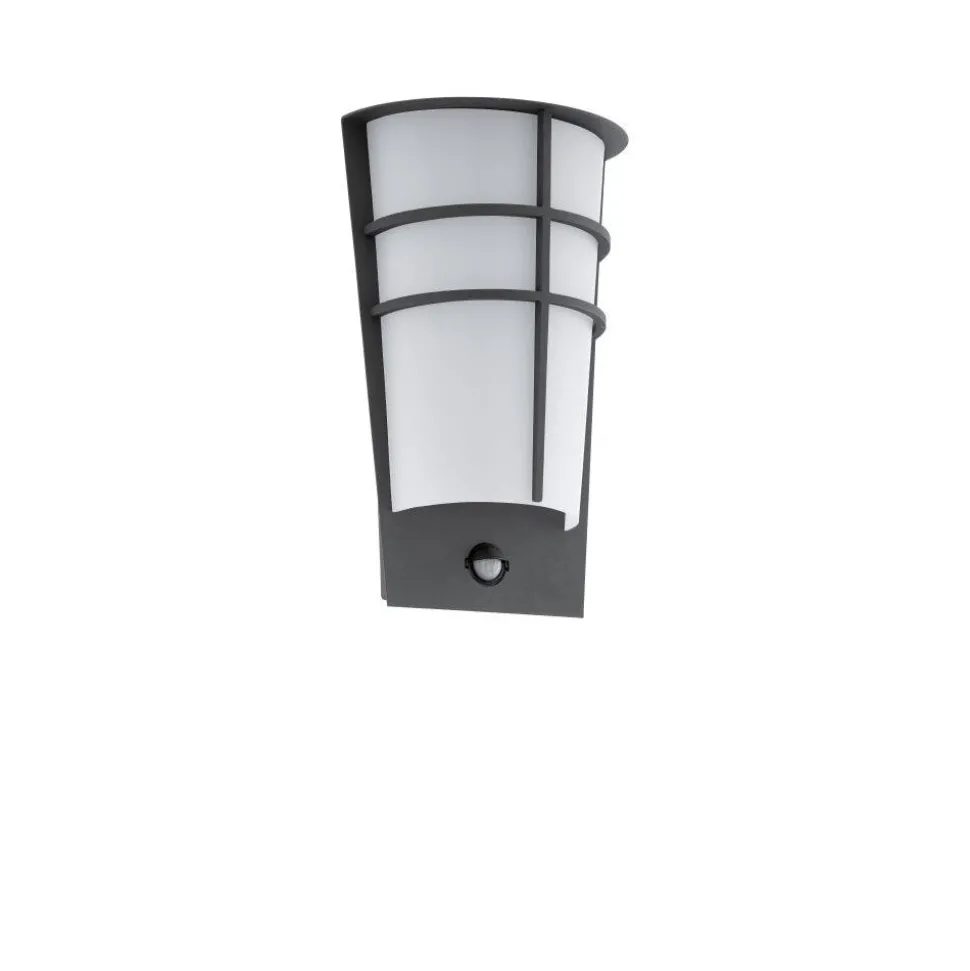 Applique Murale Eglo Breganzo 1 Led Anthracite, 2 Lumieres, Detecteur De Mouvement