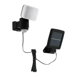 Applique Murale Eglo Casabas Led Noir, 1 Lumiere, Detecteur De Mouvement