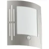 Applique Murale Eglo City Acier Inoxydable, Detecteur De Mouvement