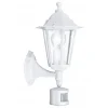 Applique Murale Eglo Laterna 5 Blanc, 1 Lumiere, Detecteur De Mouvement