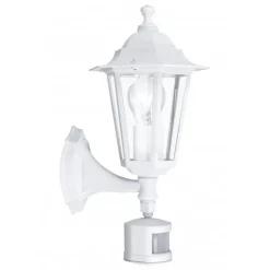 Applique Murale Eglo Laterna 5 Blanc, 1 Lumiere, Detecteur De Mouvement