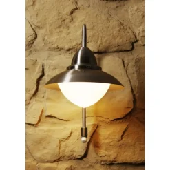 Applique Murale Eglo Sidney Acier Inoxydable, Detecteur De Mouvement