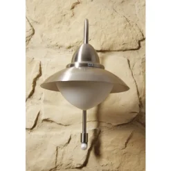 Applique Murale Eglo Sidney Acier Inoxydable, Detecteur De Mouvement