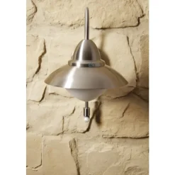 Applique Murale Eglo Sidney Acier Inoxydable, Detecteur De Mouvement