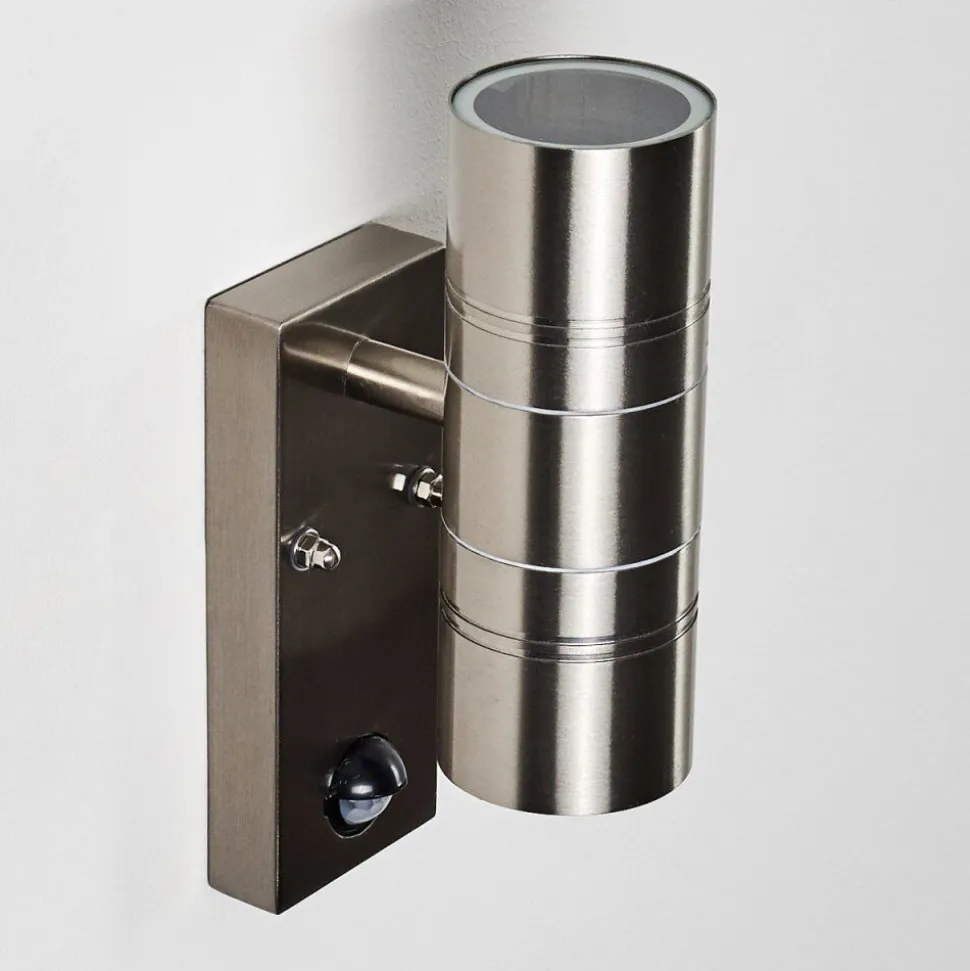 Applique Murale Froslev Led Chrome, 2 Lumieres, Detecteur De Mouvement