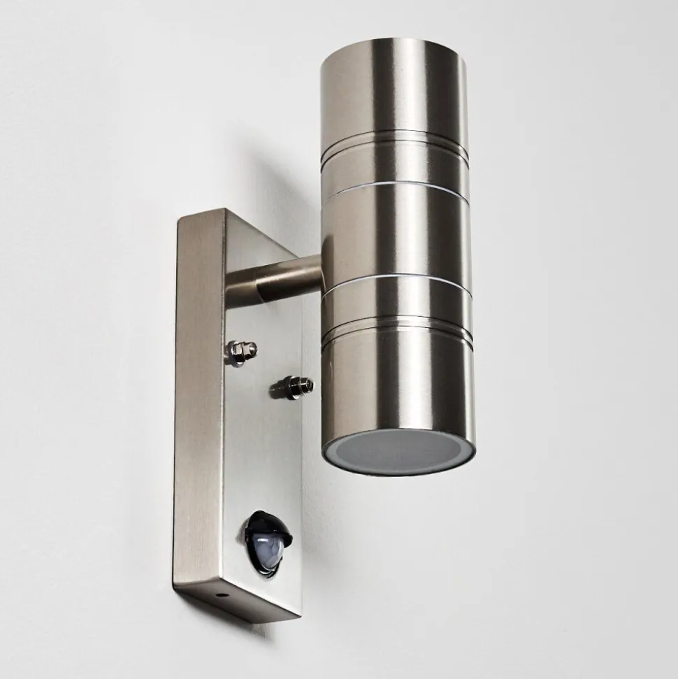 Applique Murale Froslev Led Chrome, 2 Lumieres, Detecteur De Mouvement