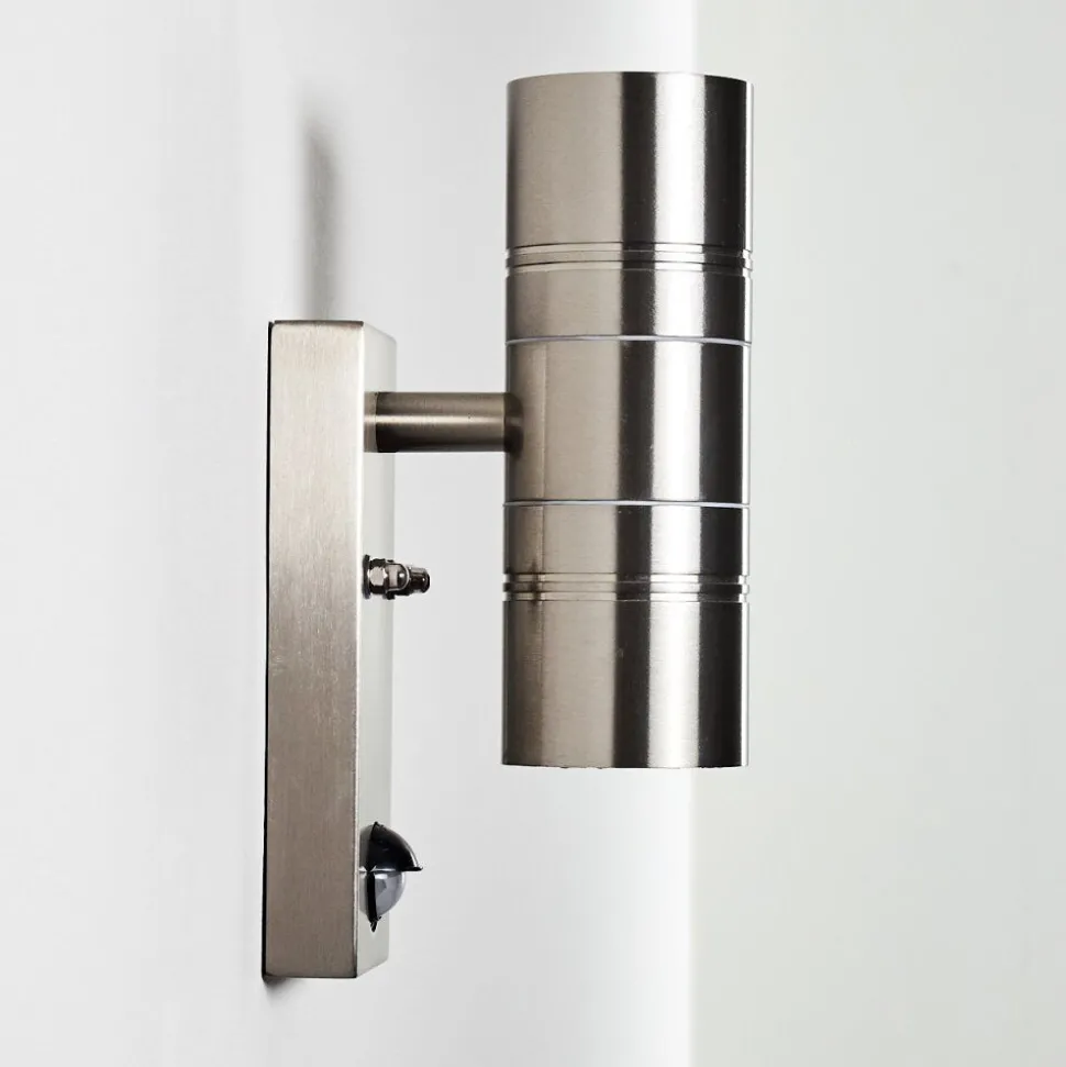 Applique Murale Froslev Led Chrome, 2 Lumieres, Detecteur De Mouvement