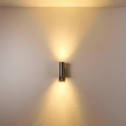 Applique Murale Froslev Led Chrome, 2 Lumieres, Detecteur De Mouvement