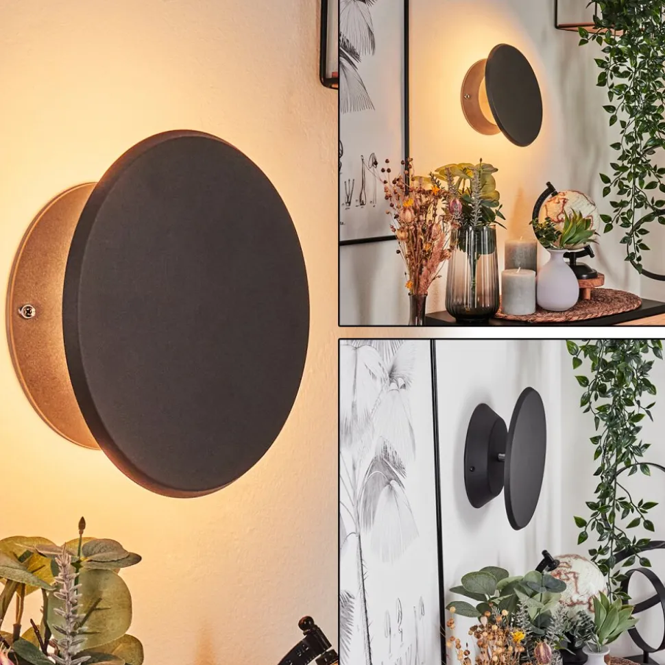 Applique Murale Gusum Led Noir, 1 Lumiere