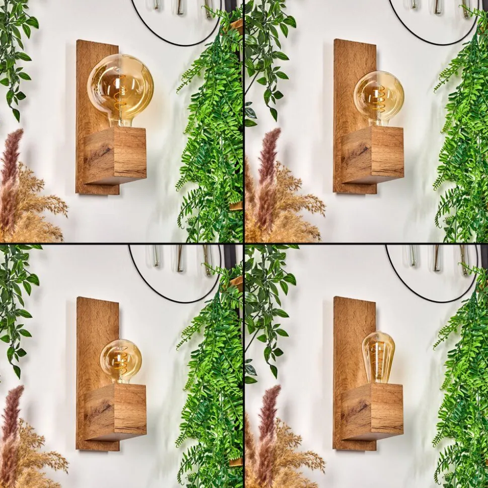 Applique Murale Heimola Brun, Couleur Bois, 1 Lumiere