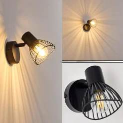 Applique Murale Holbol Noir, 1 Lumiere