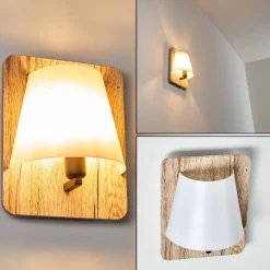 Applique Murale Huddinge Bois Clair, 1 Lumiere