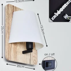 Applique Murale Huddinge Bois Clair, 1 Lumiere