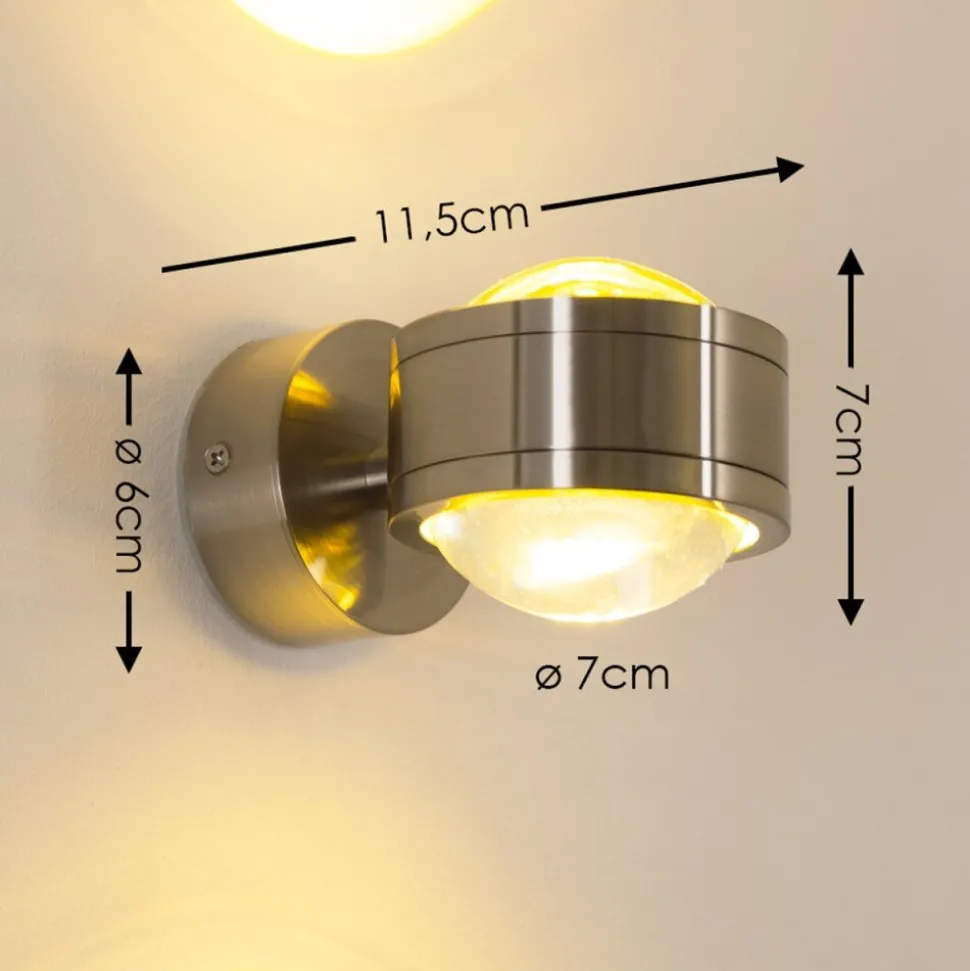 Applique Murale Indore Led Nickel Mat, 2 Lumieres