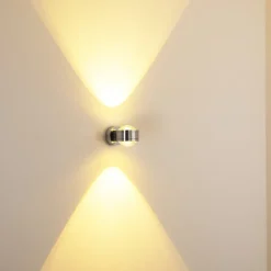 Applique Murale Indore Led Chrome, 2 Lumieres