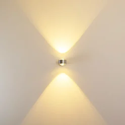 Applique Murale Indore Led Chrome, 2 Lumieres