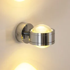 Applique Murale Indore Led Chrome, 2 Lumieres