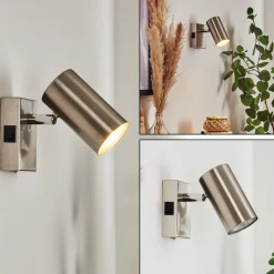 Applique Murale Javel Chrome, Nickel Mat, 1 Lumiere