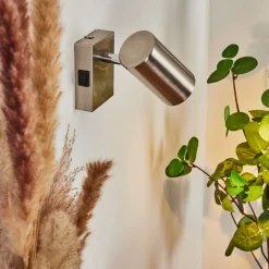 Applique Murale Javel Chrome, Nickel Mat, 1 Lumiere