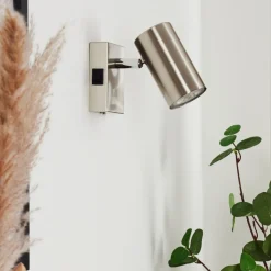 Applique Murale Javel Chrome, Nickel Mat, 1 Lumiere