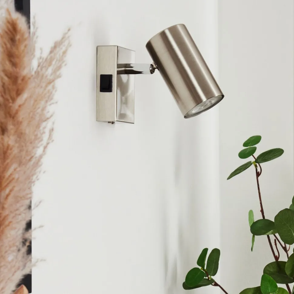 Applique Murale Javel Chrome, Nickel Mat, 1 Lumiere