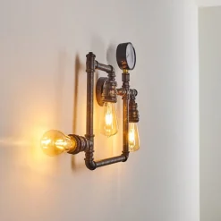 Applique Murale Kolyma Noir Dore, 3 Lumieres