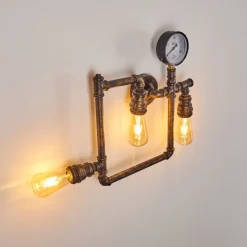 Applique Murale Kolyma Noir Dore, 3 Lumieres