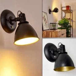 Applique Murale Koppom Noir, 1 Lumiere