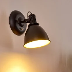Applique Murale Koppom Noir, 1 Lumiere