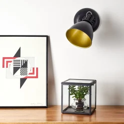 Applique Murale Koppom Noir, 1 Lumiere